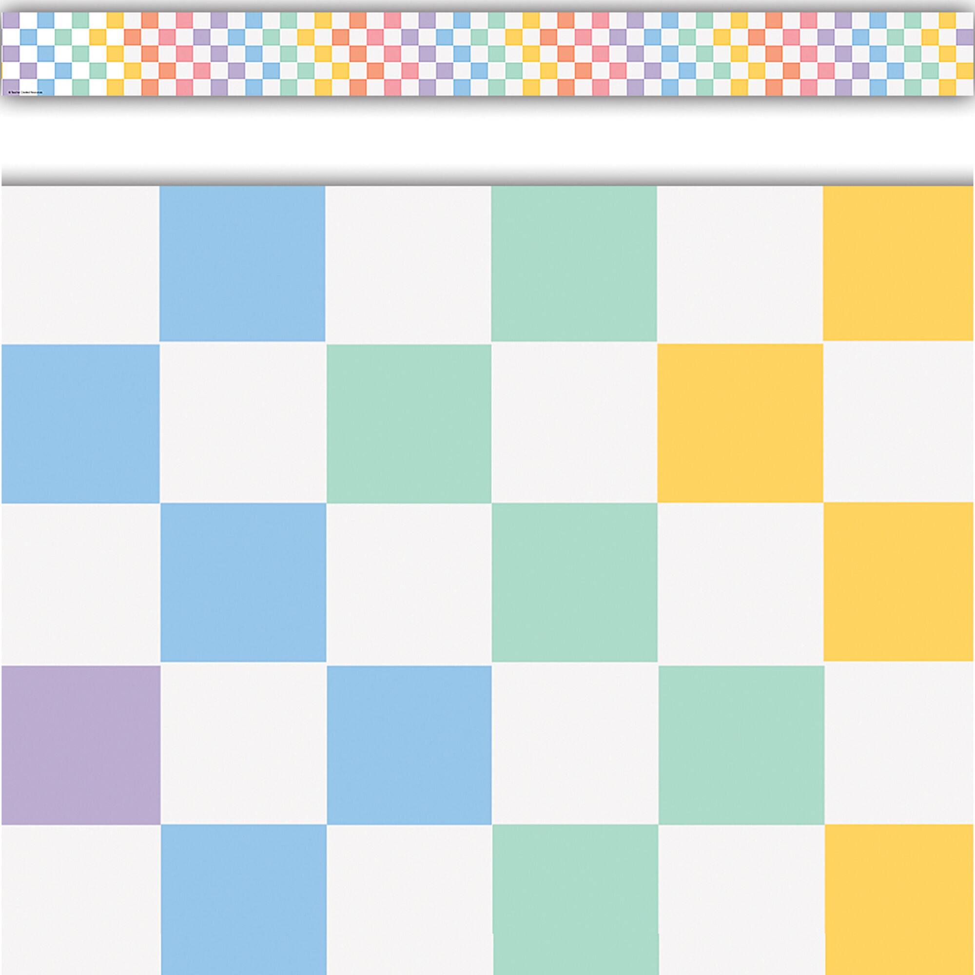 Teacher Created Resources® Cool for School Checkers Straight Border Trim, 6 Packs of 12